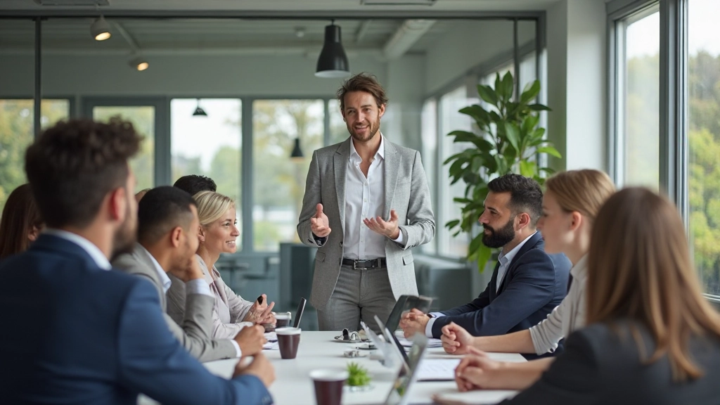 Professionele vergaderleiding in actie met diverse deelnemers