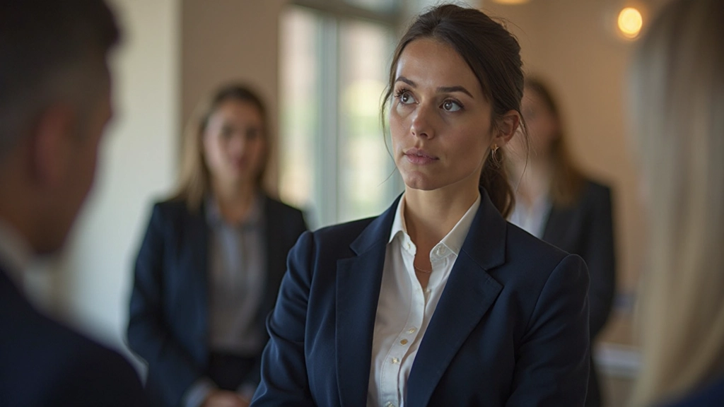 Een vergaderleider luistert aandachtig naar een teamlid dat aan het spreken is, oogcontact en lichaamshouding tonen volle aandacht